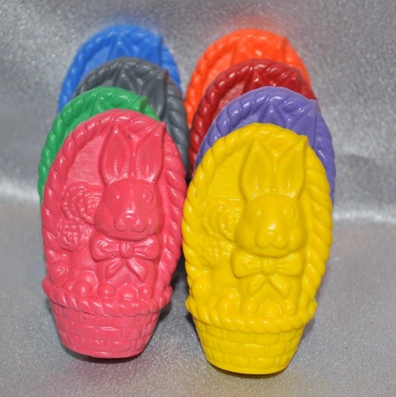 Recycled Crayons Bunny in a Basket Shaped - Total of 8 Il_570xn