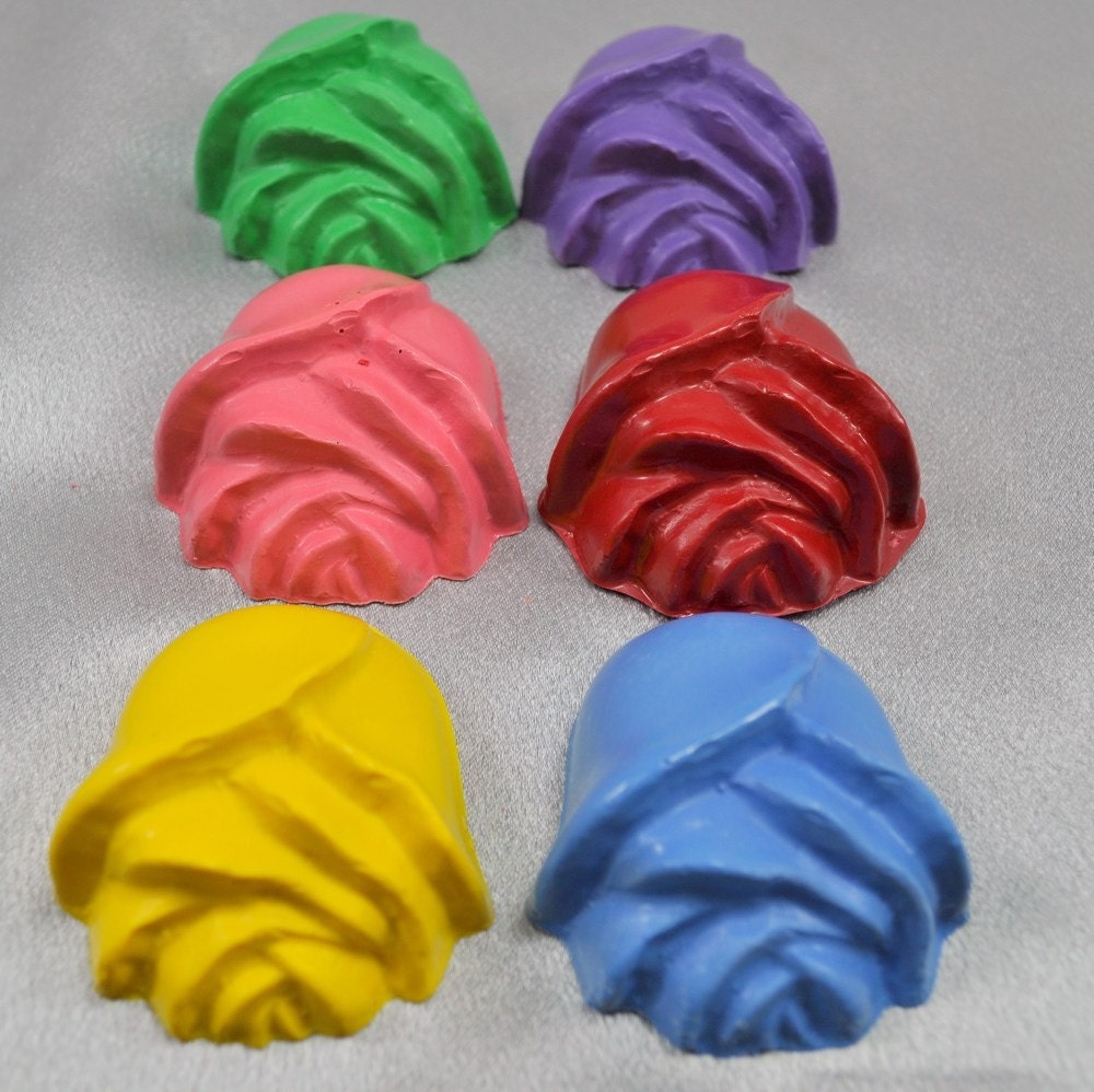 Recycled Crayons Roses Shaped / Set of 6. Il_570xn