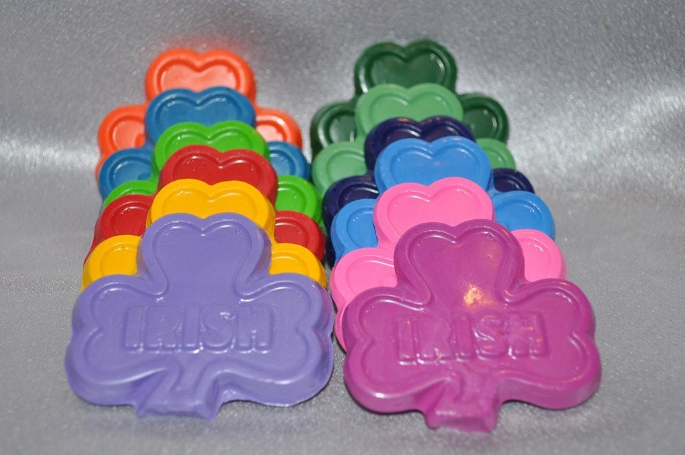 Recycled Crayons Fun Clover Shaped Total of 12. Il_570xn