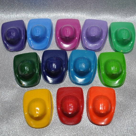 Recycled Crayons Fire Truck and Firemen Hats Shaped / Total of 24. Il_570xn