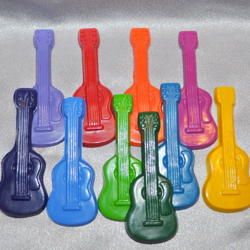 Recycled Crayons Large Guitar Shaped Total of 10. Il_570xn