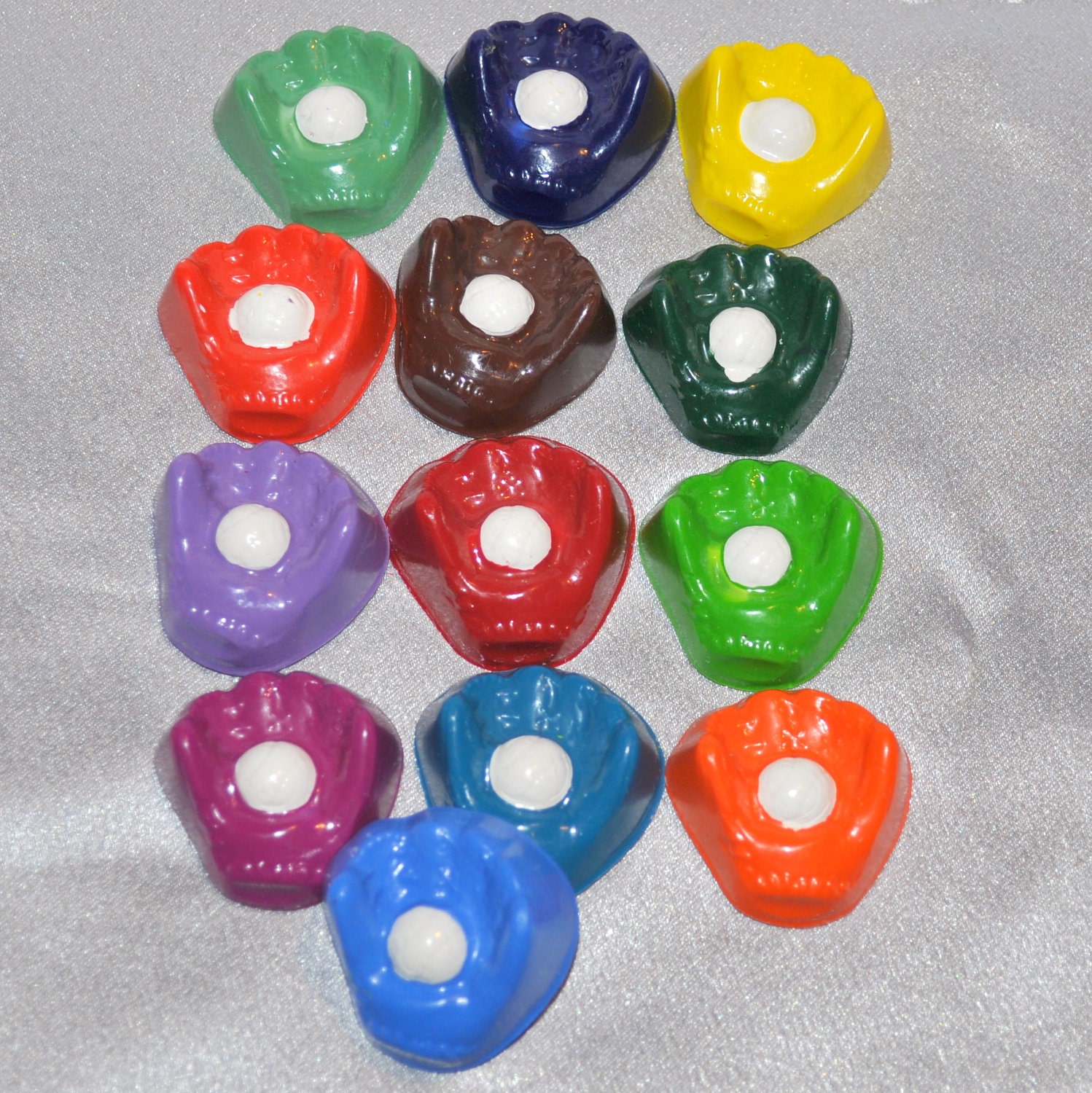 Recycled Crayons Baseball Glove and Ball Shaped Total of 13 Il_570xn