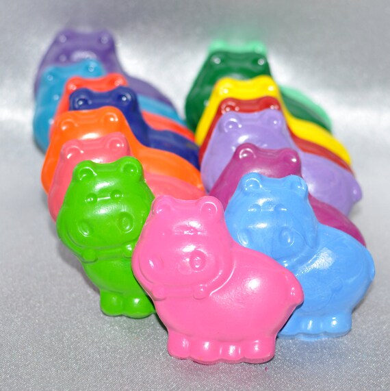 Recycled Crayons Hippo Shaped Total of 15 Crayons Il_570xn