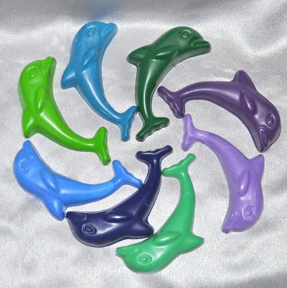 Recycled Crayons Large Dolphin Shaped Total of 8. Il_570xn