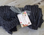 SALE Ruffle Blanket charcoal color -smaller tag along version-
