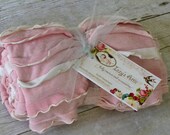 SALE Ruffle Blanket pink and white multi color - smaller take along size-