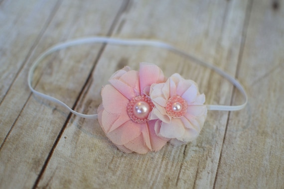 Baby headband - flower headband - infant headband - newborn headband - adult headband - pink flower