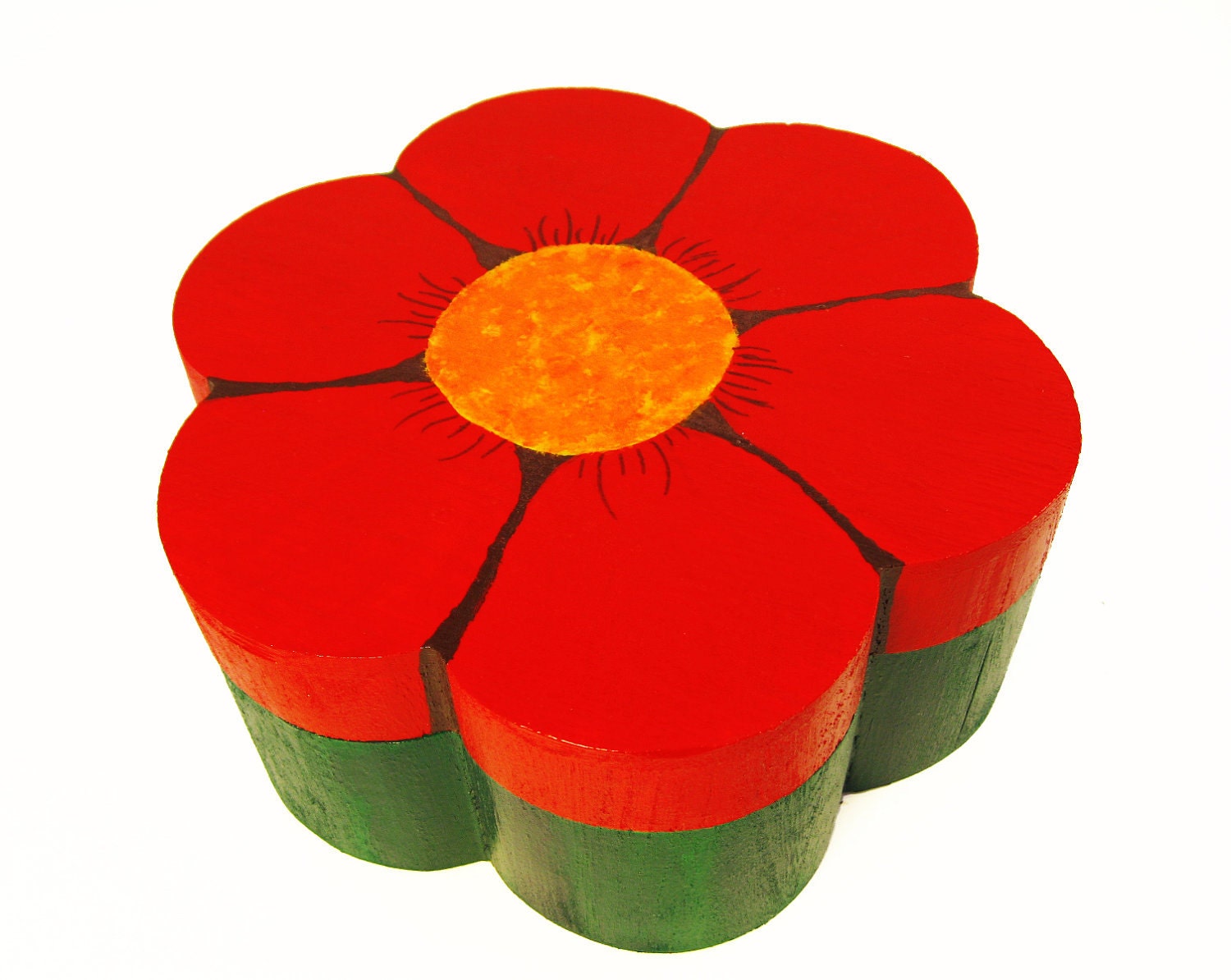 Cherry Red Flower Jewelry Box