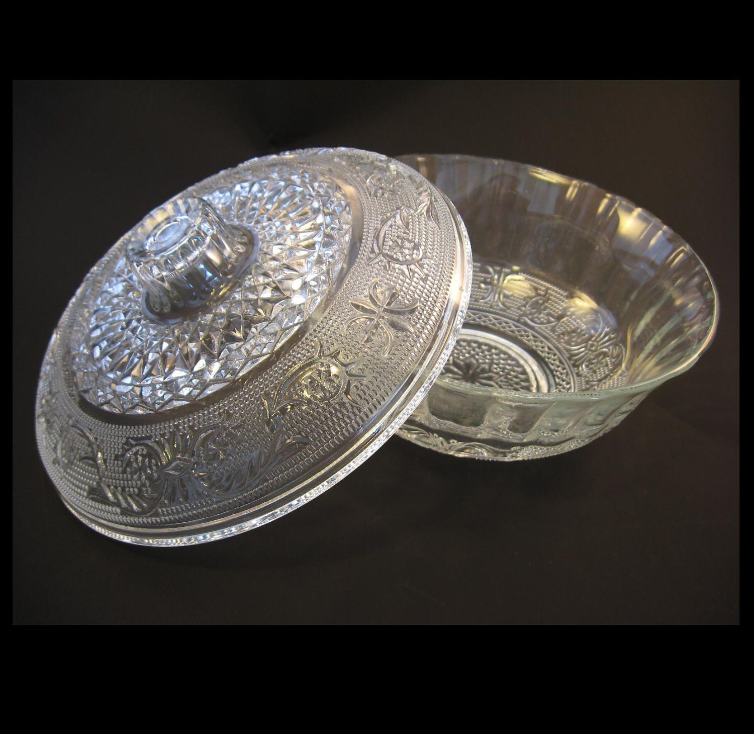 Vintage Glass Candy Dish, Candy Bowl
