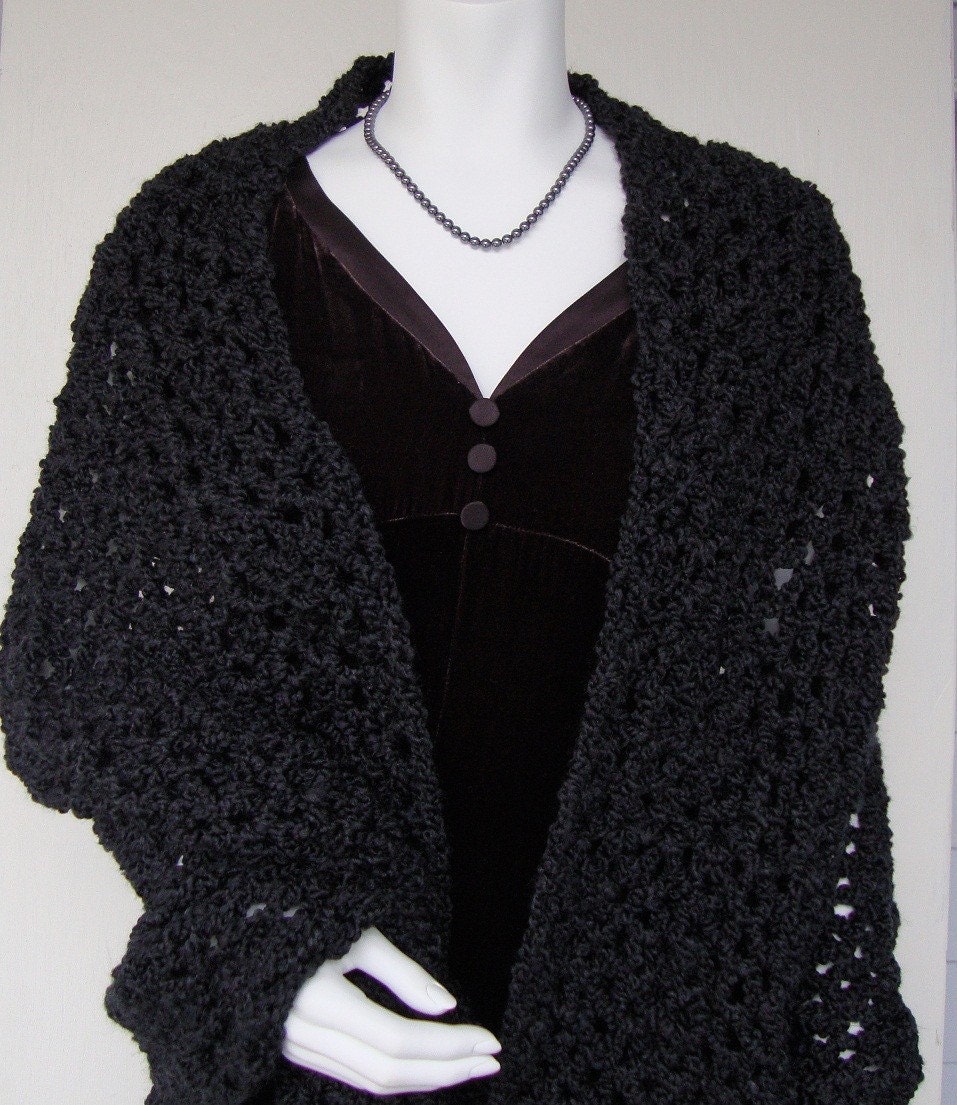 Black Shawl - Midnight Crochet