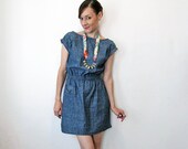 Milan Eco Denim dress - Hemp & Organic cotton - xsmall, small, medium, large, xlarge, custom sizing available