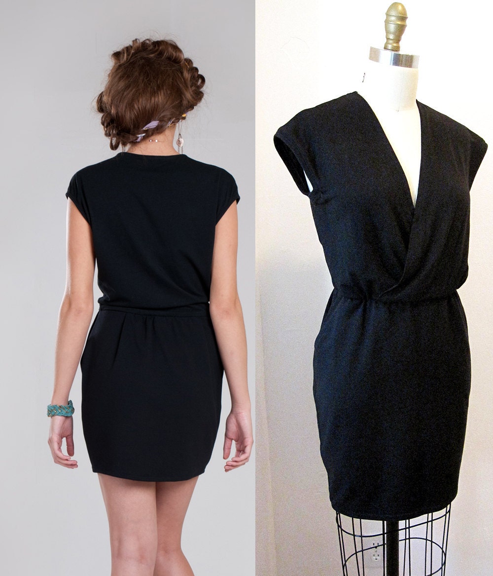 Portman eco fashion dress - Black Bamboo Organic cotton & Soy - LBD - Spring fashion collection - XS, S, M, L, XL