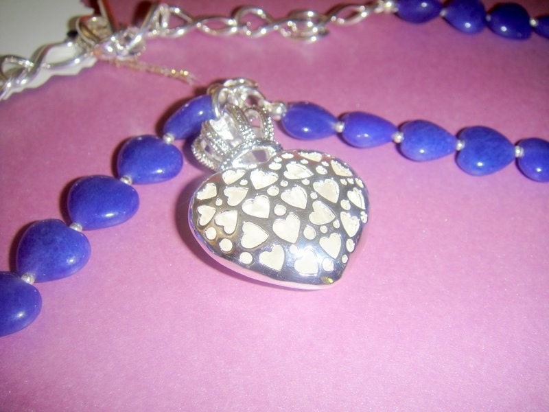 For the Love of the Queen of Hearts  (Tanzanite Heart Necklace)