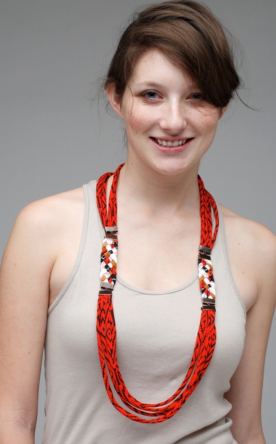Ceremony Necklace in Red, Black and White