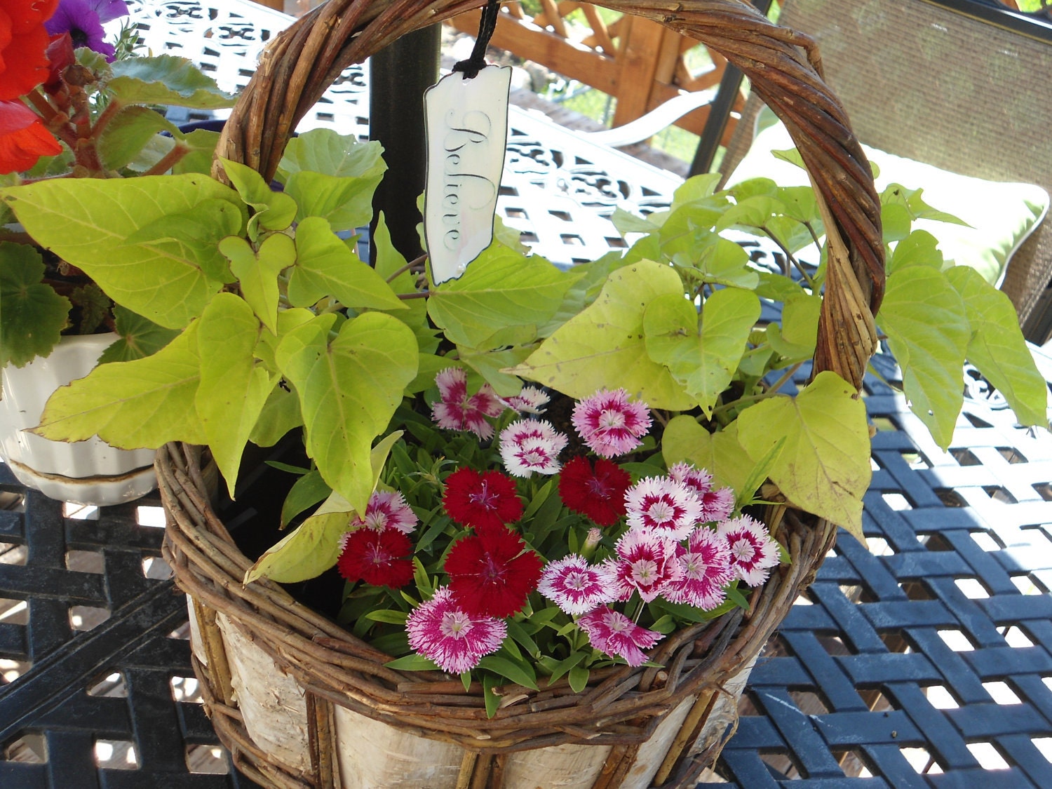 Large Birch Basket  Woodland Wedding Rustic Wedding Flower Girl Basket Garden Home Flower Basket