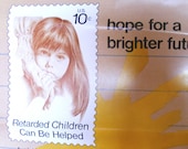 Vintage stamp poster USPS 1974 retarded children
