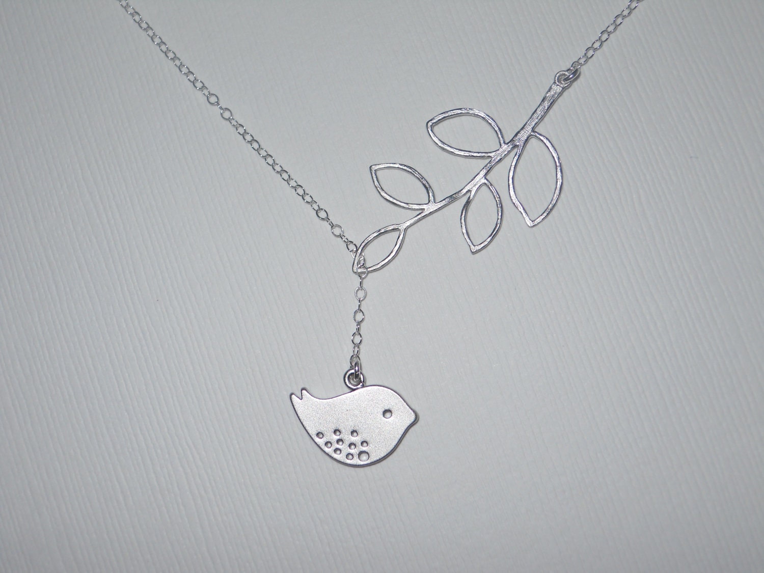 Detailed Bird and Branch Lariat