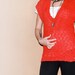 Women's oversized vintage bright red vest/top