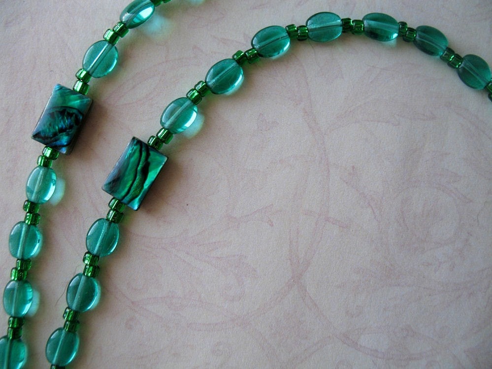 May Birthstone - Rosary of Emerald Green Glass