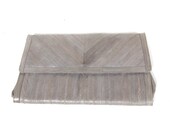 70s Grey Eelkskin Large Leather Clutch