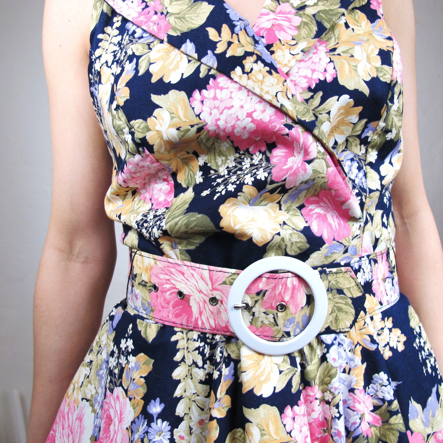 25% OFF SALE 60s Garden Tea Party Dress (S)