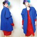 S A L E 80s Cobalt Blue Wool London Fog Pleated Winter Coat (M/L)