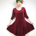 90s Red Velvet Babydoll Grunge Dress (M)