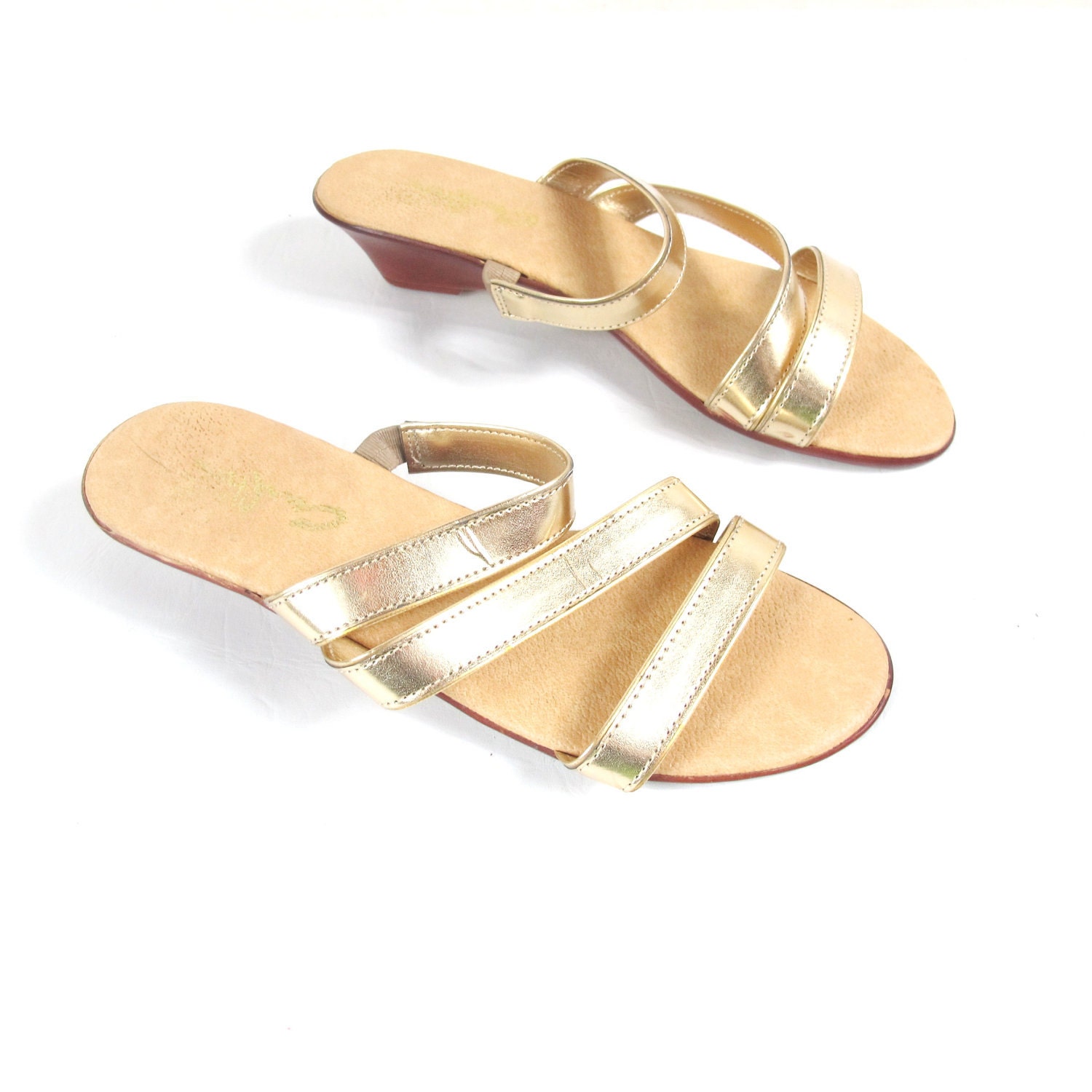 Gold Wedge Sandals