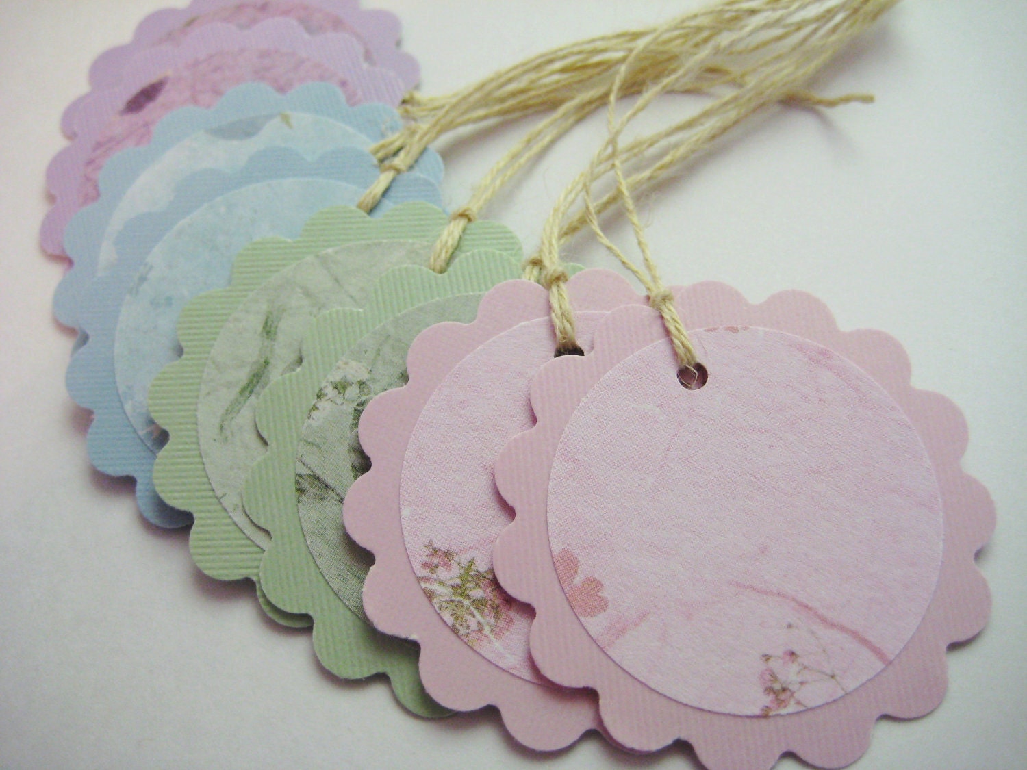 Pastel pressed flower gift tags set of 8