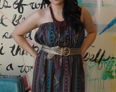 Black Desert Print Strapless Dress VR4037