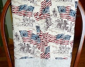 Patriotic American Flag Patchwork Quilt in Red White and Blue Perfect for 4th of July