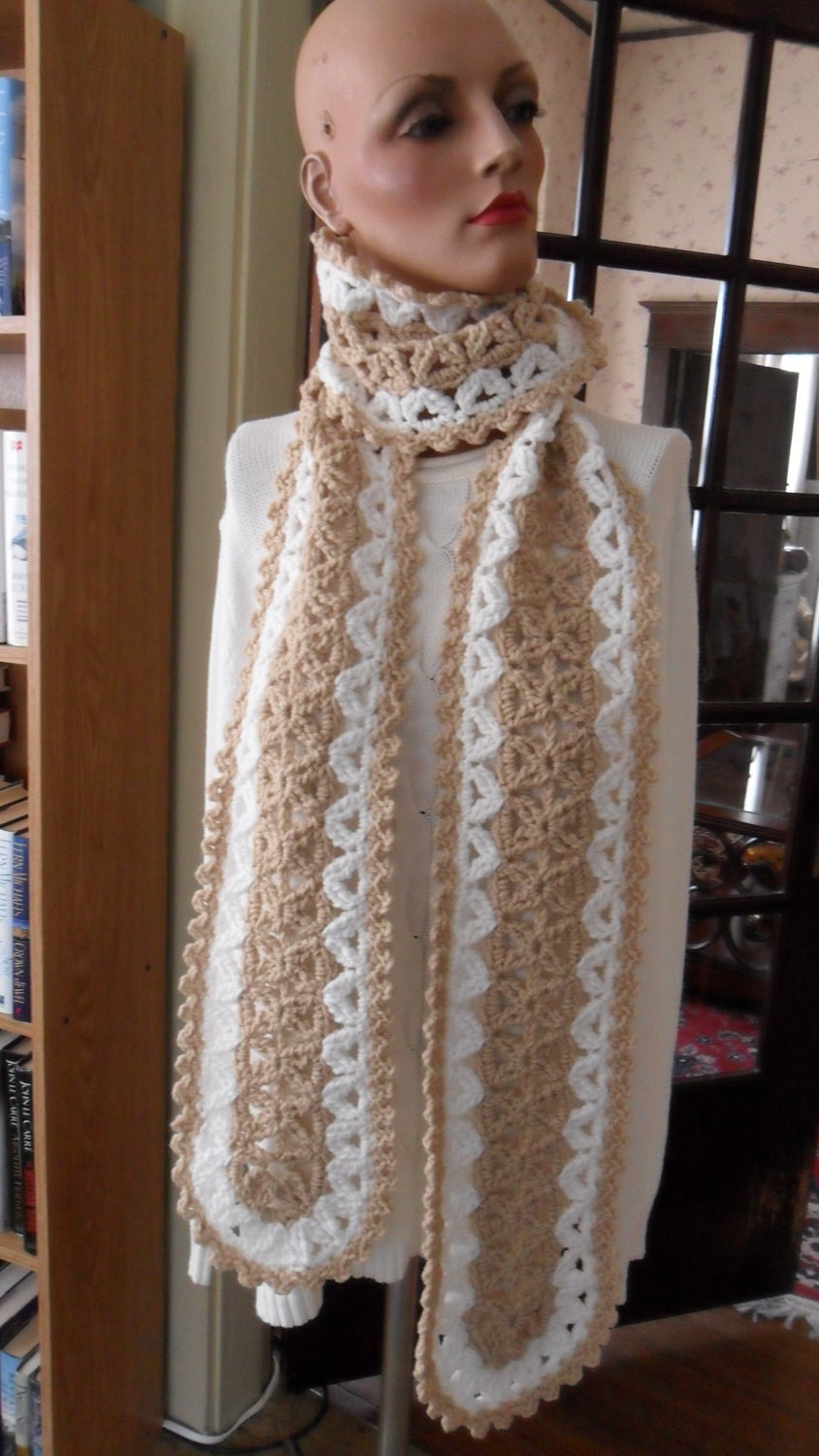Hand Crocheted Buff and Aran Scarf- 'VANNA' Accessories Women Cozy Cover Outerwear