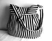 NEW-Pleated-Adjustable to Strap-Black and Whire Stripe