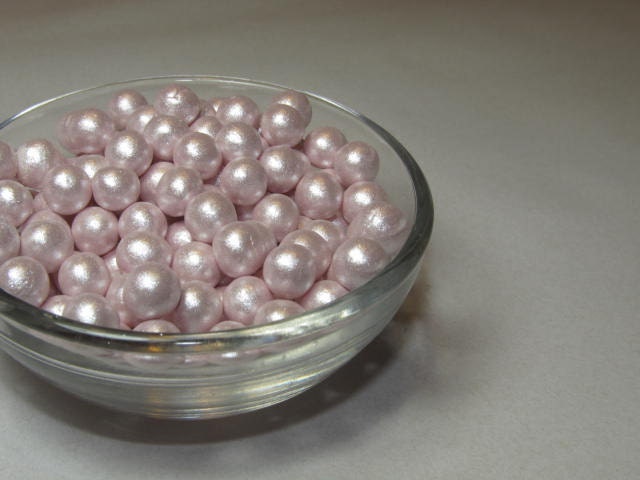 Fondant Edible Pearls - Pastel Pink 10mm, cupcake topper, cake decoration, decoration for valentines day, wedding cakes