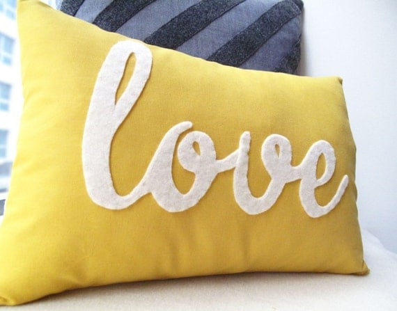 Yellow Love PIllow - Home and Living / Decor and Housewares