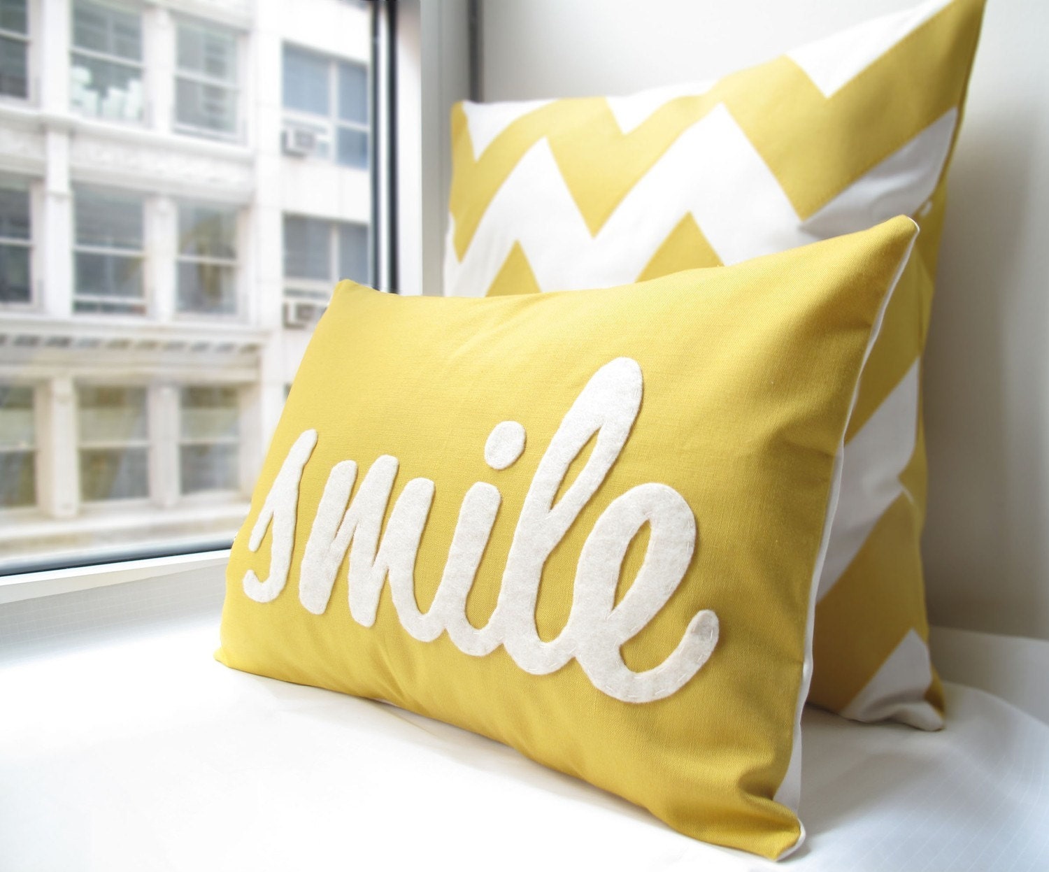 Smile Pillow in Yellow