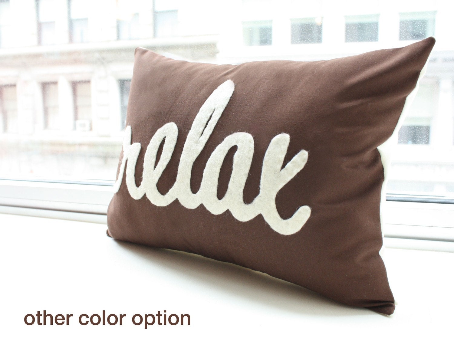 Relax Pillow in Script - Apple Green