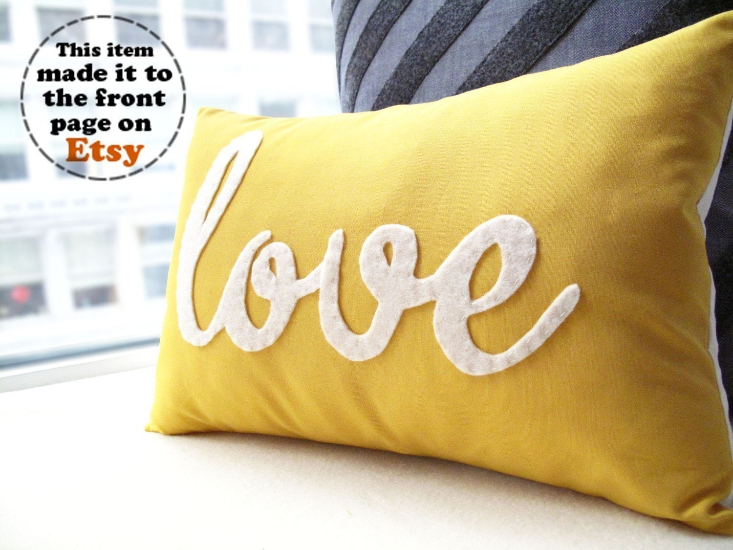 Yellow Love PIllow - Home and Living / Decor and Housewares