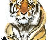 Tiger painting art print by Michaeline 8x10 inches