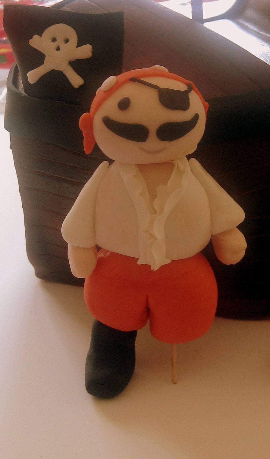 Items Similar To Edible Fondant Pirate Cake Topper On Etsy