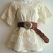 vintage 1930's deco cream crochet Mexican blouse peasant babydoll top, size small