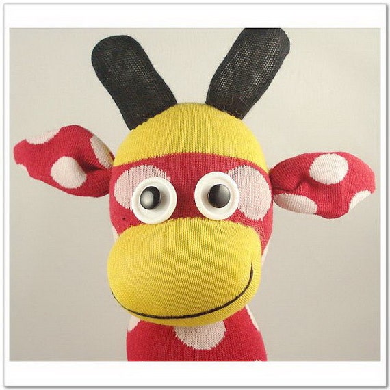 Handmade Sock Monkey Giraffe Stuffed Animal Doll Baby Toys