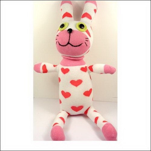 Handmade Sock Rabbit Bunny Stuffed Animal Doll Baby Toys