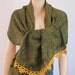 Lightweight Woven Rayon Shawl Wrap Hand Crocheted Lace