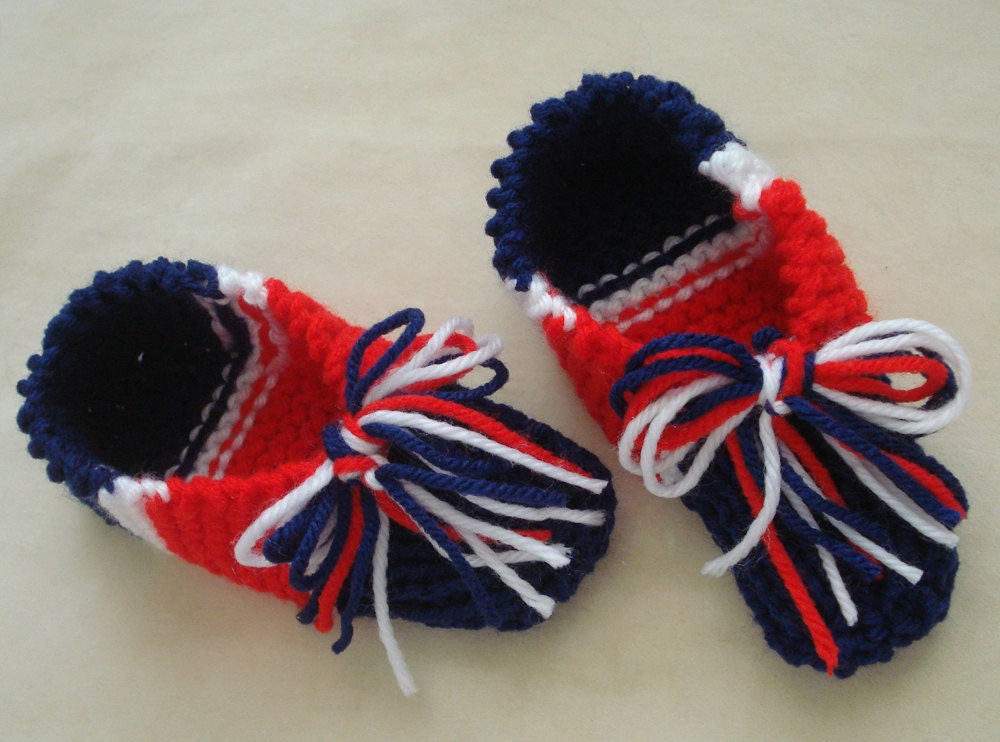 Toddler Slippers With Non Skid Soles Red White Blue