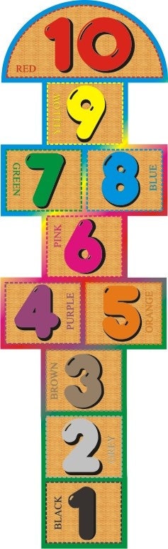 Hopscotch Court Vinyl Floor Decal OUTDOOR DURABLE GIANT by pwolfe1