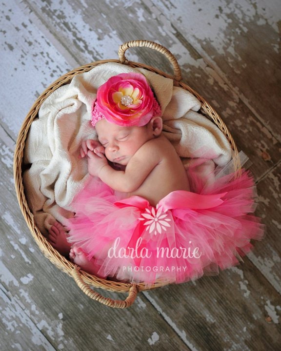 Newborn Tutu Bubble Gum Pink Tutu  size Newborn - 7