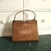 Vintage 1960's Palizzio Alligator Skin Handbag / Brown Lizard Leather Purse
