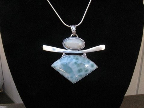 Opal and Larimar Pendant-Reserved for Maryanne