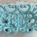 Shabby Chic Light Blue Cast Iron Metal Soap Dish / Business Card Holder